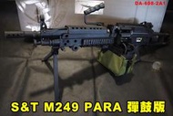 【翔準AOG】補貨中 S&amp;T M249 PARA 彈鼓版 傘兵輕量化 機槍 AEG 608-2A1 電動槍尼龍輕量化