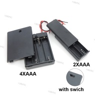 Black 2 4 Slot AAA Battery Holder Case Box 2xAAA 4XAAA 3v 6v 1.5v Leads ON/OFF Switch Cover Standard