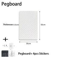 กระดานหลุม แผ่นวางของติดผนัง DIYแขวนเครื่องมือบนโต๊ะโดยไม่ต้องเจาะรู ปรับความสูงได้ 36-56cm pegboard