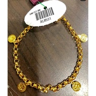 ORIGINAL ZHULIAN Rantai Kaki Budak saduran emas 999 atau 24k by Zhulian AL5012