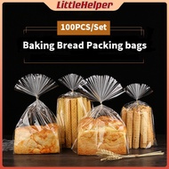 100Pcs Toast Bread Packaging Bags Bread Plastic Bag Brownies Doughnut Sandwich Cookies Packaging Bag