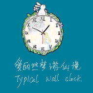️Pre-Order ️ Alice in Wonderland Wall Clock Cute Home Decoration Living Room Japanese Style