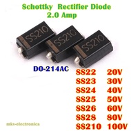 (10ตัว) ไดโอดชิป ช็อกกี้ ไดโอด SS210  SR210 Diode Schottky 2A 100V กว้างยาว 3x5mm.