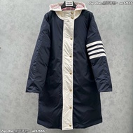 [Surrogate Shopping Dedicated] the Highest Version Tb Tom Brown White Placket Long down Jacket Overcoat Men's and Women's Same Style down Jacket Men's down Jacket down Jacket Women's
