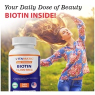 Vitamatic, Biotin, Max Strength, 10000 mcg, 365 Tablets