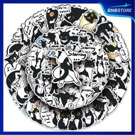 Shipped From Thailand 50 Designs Tuxedo Cow Cat Abstract Cartoon Sticker Black And White Hipster Lin