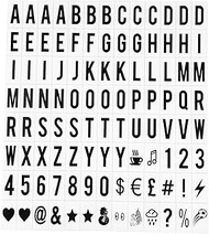 A Set 104Pcs Black Cinematic Lightbox Replacement Letters and Numbers Signs Black for A4 Light Up Le