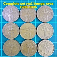 (B4) syiling rm1 emas complete set tahun keluaran syiling rm1 bunga raya duit syiling lama kertas la