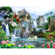 Print Poster, WATERFALL VIEW, JUMBO Size, 100x70cm & 150x100cm & 200x100cm/ Print Painting/ Wall Dec