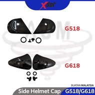 XDOT G518 / G618 Helmet Side Cap Small Black Replacement Repair Kit Topi Keledar Visor Cermin Skru Tepi X-Dot