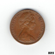 Original Old Australia AUD 2 Cents Dollar Bank Coins Year 1974/1979