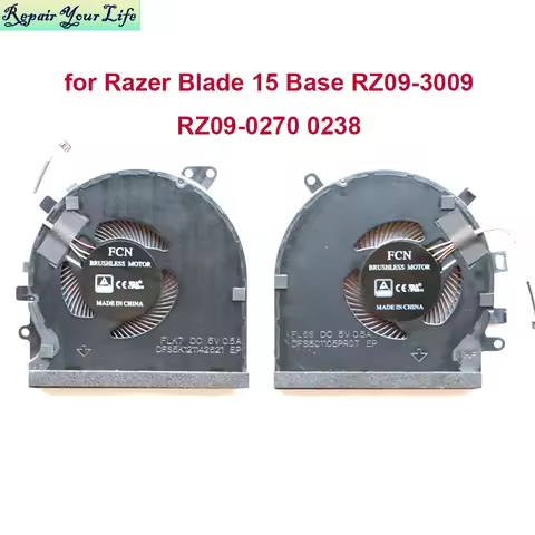 Computer CPU GPU Cooling Fans For Razer Blade 15 Base RZ09-3009 0270 RZ09-0328 2020 Gtx 2060 GTX1660