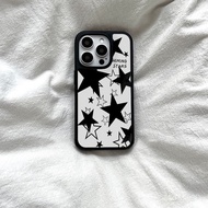 Korean Style ins Style Black White Stars Suitable for iPhone 16PROMAX 15 14 16PLUS Hard Case 15PRO 1