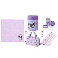 Kuromi - 日本 Kuromi 手巾 + Skater 保溫飯壺 + 保溫飯袋 + 餐具套裝