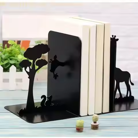 AXYB Metal Books Stand Bookends for Displaying Books, Picture, Notebooks Books Stand