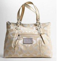 coach 16289 Poppy卡其金c logo拖特包