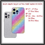 Glitter back skin sticker for IPhone 17 17e 17 Pro 17 Pro Max IP Air IP 16 16e 16 Pro 16 Plus 16 Pro