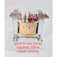 Power Transformer pri:415v sec:24vac 100va transformer