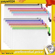 yueywhGrid File Bag Zipper File Bag Store File Grid Bag Mesh Storage Bag Transparent File Bag Delive