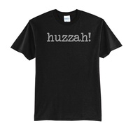 Huzzah-Black T-Shirt-New All S-Great Gift Idea-Funny-Renaissance-Renn Fest