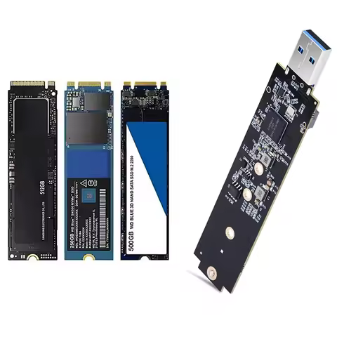 M-Key M.2 NVME To USB Card Reader Max 2TB Dual Protocol NVMe SATA M2 SSD Board Support UASP TRIM for