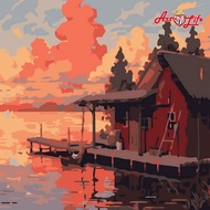 ArtLife Art Life AQ010 Bay Tenderness _ 20x20cm Frame Included Product Liability Insurance DIY Digit