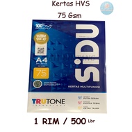 SIDU Brand HVS Paper A4 Size 75 Gsm, 1 Ream contains 500 sheets