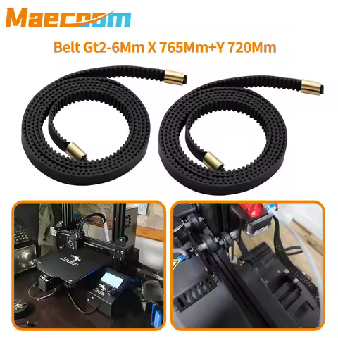 2pcs X+Y Axis Synchronous Belt Gt2-6Mm X 765Mm+Y 720Mm Closed-Loop Timing Belt Terminal for Creatity