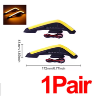 2Pcs Motor Depan Sisi Spoiler Winglet Aerodinamis Sayap Set Sayap Angin Tetap dengan Lampu LED Perek