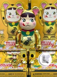 《 MEDICOM TOY BE@RBRICK 不二家招財牛奶妹 金運100% + 400% SETS 》