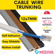 Electrical Cable Trunking Strip with Self Adhesive Slidable PVC Wire Shielding for Household Surface DIY Installation