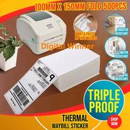 Kertas Thermal Lipat Sticker Barcode 100x150 / Label Sticker Barcode / Thermal Lipat / Label Thermal / Sticker Thermal