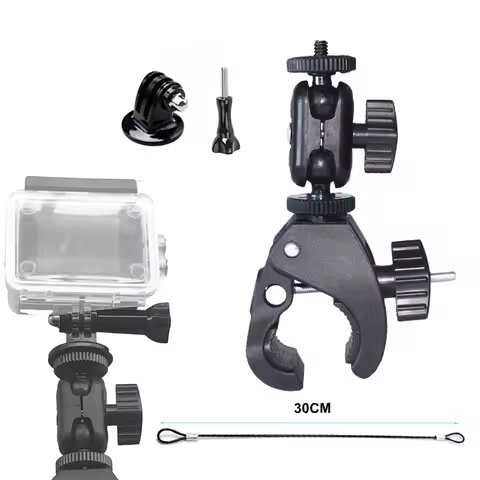 Action Camera Clamp Mount Bike Motorcycle Handlebar Support Holder for GoPro Hero 13 12 11 Insta360 