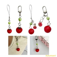 Autumnan1 Novelty Tomato with Leaf Girl Keychain Charm Pendant Accessory for School Travel and Every