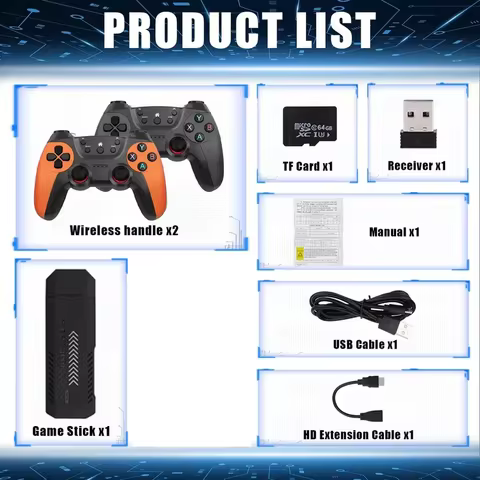 New Game Stick X2 PRO Video Handle Game Console 48 Emulators 64g 128g 40000+ Retro Games 4K HD Game 