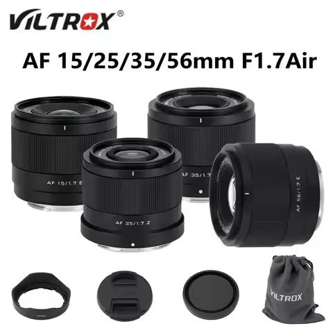 Viltrox AF 15mm 25mm 35mm 56mm F1.7 Air APS-C Large-Aperture Wide-Angle Auto Focus Lens for Sony E F