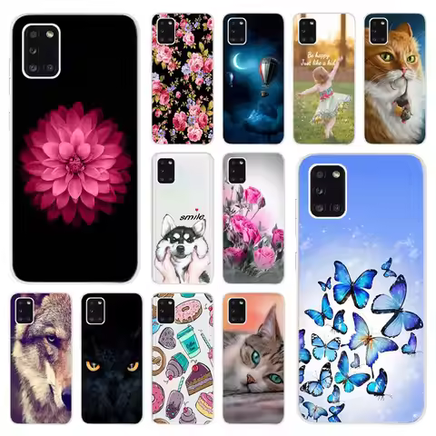 Case For Samsung A31 A 31 SM-A315F Phone Cover Fashion Flower Silicon Soft TPU Protector bumper For 
