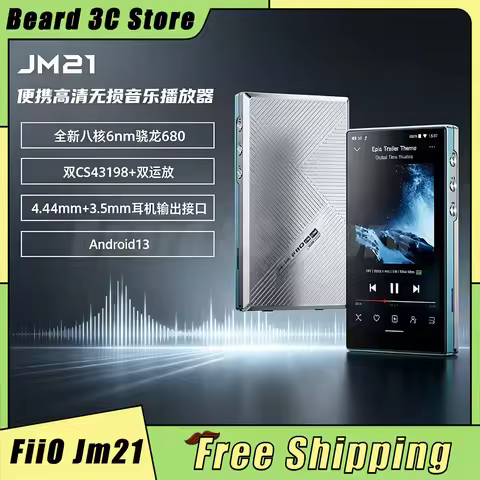 Fiio Jm21(3+32gb) Android 13 Hi-Res Music Player Mp3 With Snapdragon 680 12.5h Playtime Bluetooth Wi