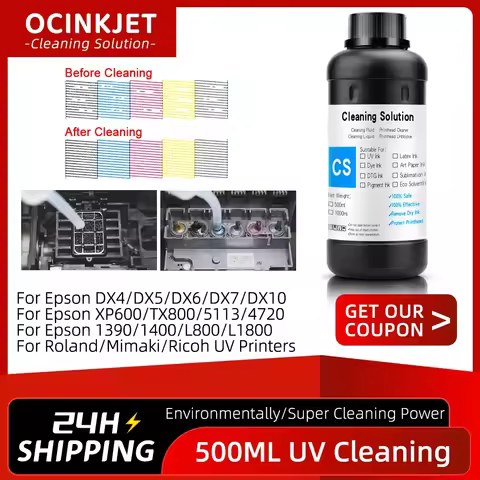 UV Cleaning Liquid 500ML For Epson Roland Mimaki UV Printer Cleaning Fluid For UV Printhead Cleaning
