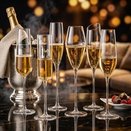 Classic Flute-Shaped Goblet Set Household Foaming Wine Glass Slanted Grape Cocktail Glass Glass Gobl