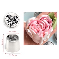 Stainless Steel XL Heart Rose Flower Pattern Russian Icing Tip Marshmallow Piping Nozzle Decorating