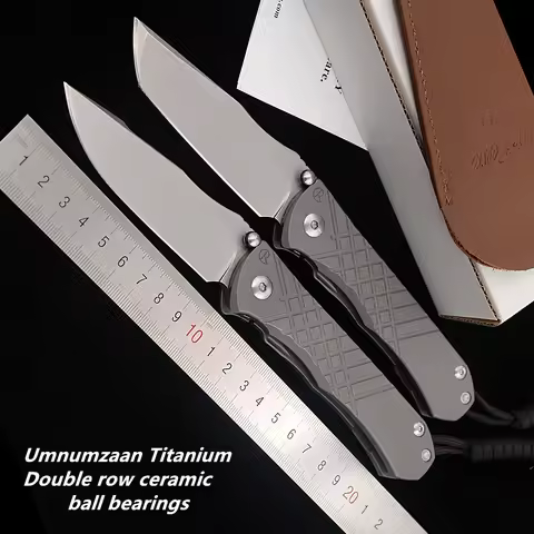 JUFULE Chris Reeve Umnumzaan Titanium Handle Double Row Ceramic Bearing Camp Hunt Fishing Outdoor S3