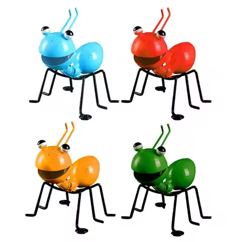4PCS Metal Ants Garden Decoration Fence Lawn Bedroom Living Room Decoration 3D Sculpture Ants Art De