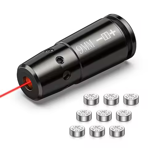 MidTen Bore Sight 9mm Red Dot Laser Boresighter Optics Sighting For Hnadgun Pistol Rifle Scope Hunti