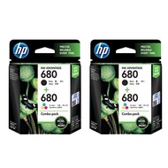 2 x HP 680 Combo Pack (Black+Tri-Color) Original Ink Advantage Cartridges