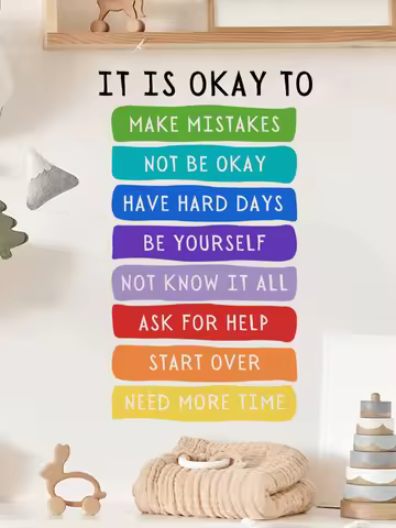 It's Okay to Not be Okay Poster, Motivational Kids Art, Classroom Posters Quotes, Educational Wall A