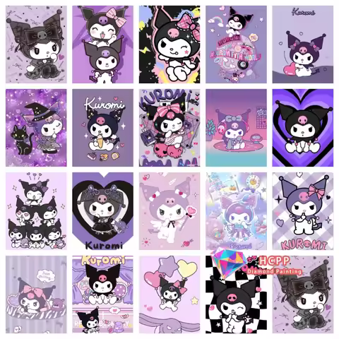 Cute Kuromi And My Melody Diamond Painting Kit Square Round Diamond 5D DIY Mosaic Handmade Art Uniqu