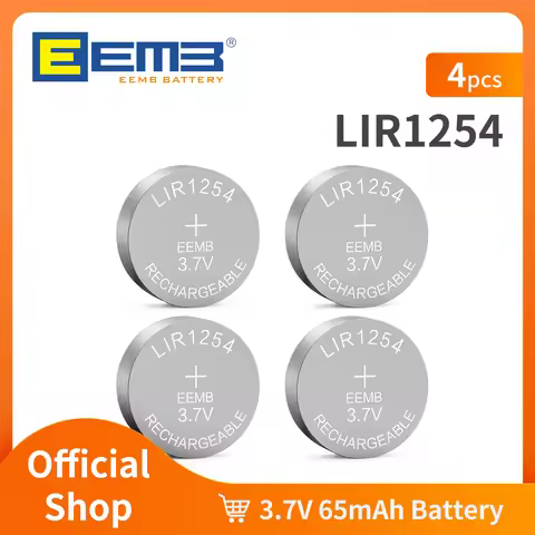 EEMB LIR1254 3.7V 65mAh Button Battery Rechargeable Lithium-ion Battery Coin Cell for Earphone ithiu