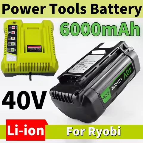 New 40V 6AH High-Power Lithium Battery, For Ryobi RY40200 Tool Battery OP4050 OP4026 , RY40430,Ryobi