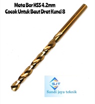 drill bor mata bor besi stainless diameter 4.2mm HSS COBALT cocok untuk baut kunci 8